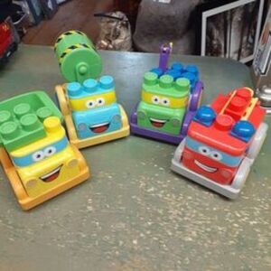 set 0f 4 Boley Buddy Brikz truck Toy Set,  Trucks with blinking lights & sound